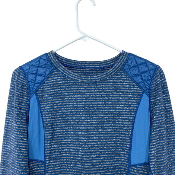 Lululemon Run: Ice Queen Size 6 Long Sleeve Slope Stripe Limitless Blue Top - Picture 4 of 7